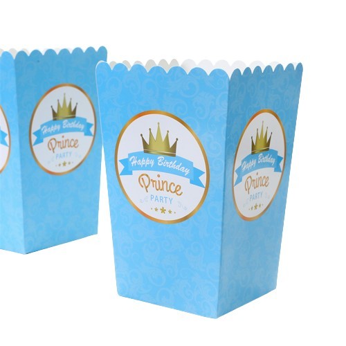 Pudełka na popcorn niebieskie Prince 6szt