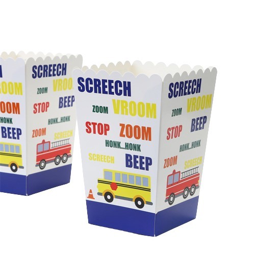 Pudełka na popcorn Autka 6szt