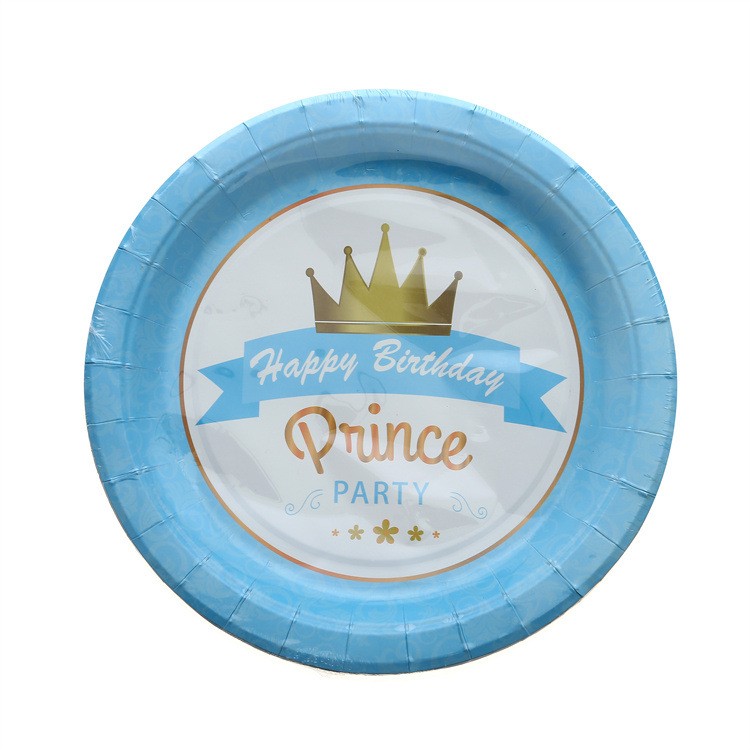 Talerzyki papierowe Prince niebieskie 7cali, 6szt