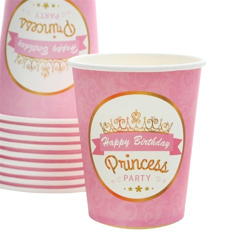 Kubeczki papierowe Princess różowe 6szt
