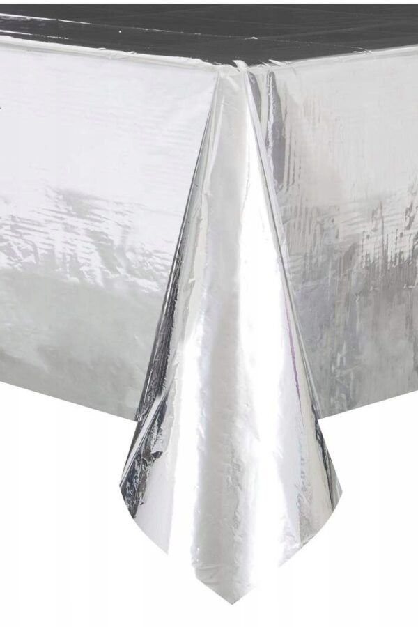 Obrus foliowy srebrny 137x274 cm