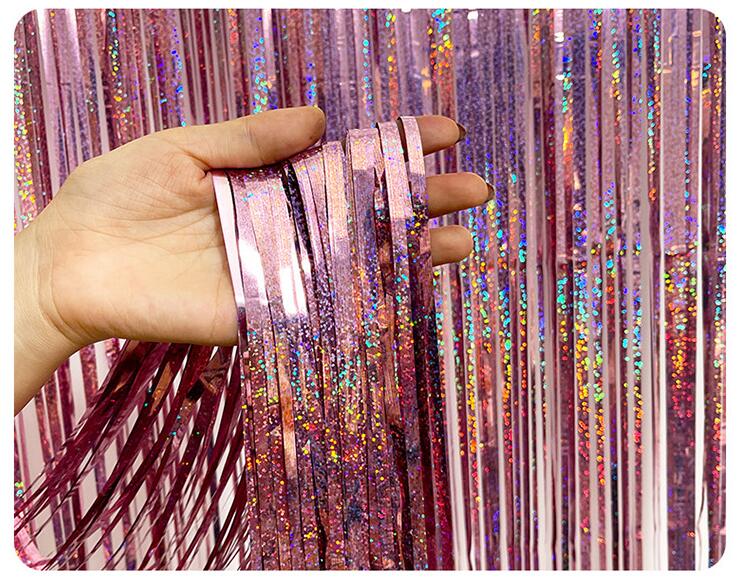 Kurtyna imprezowa rose gold holograficzna 100x200cm