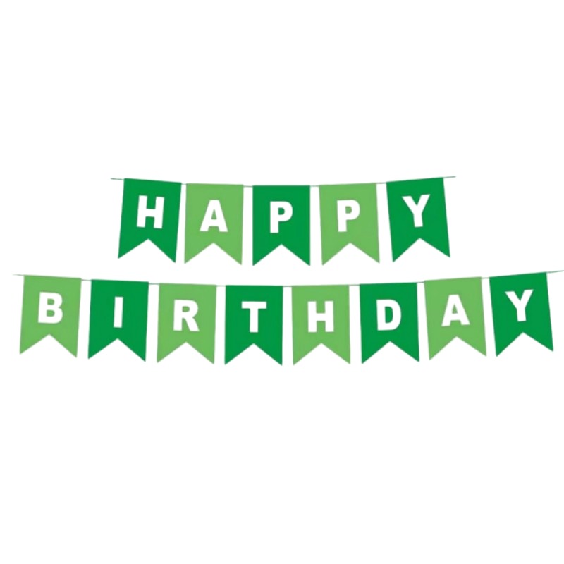 Baner Happy Birthday zielony