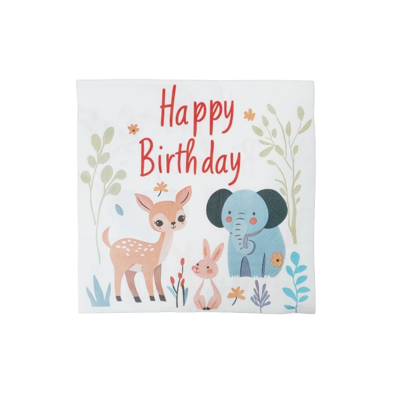 Serwetki Zwierzątka Sarenka Jelonek 20szt  Happy Birthday