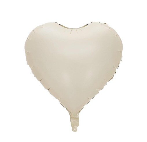 Balon foliowy serce 18 cali 45 cm beżowy matowy, 50szt ecru