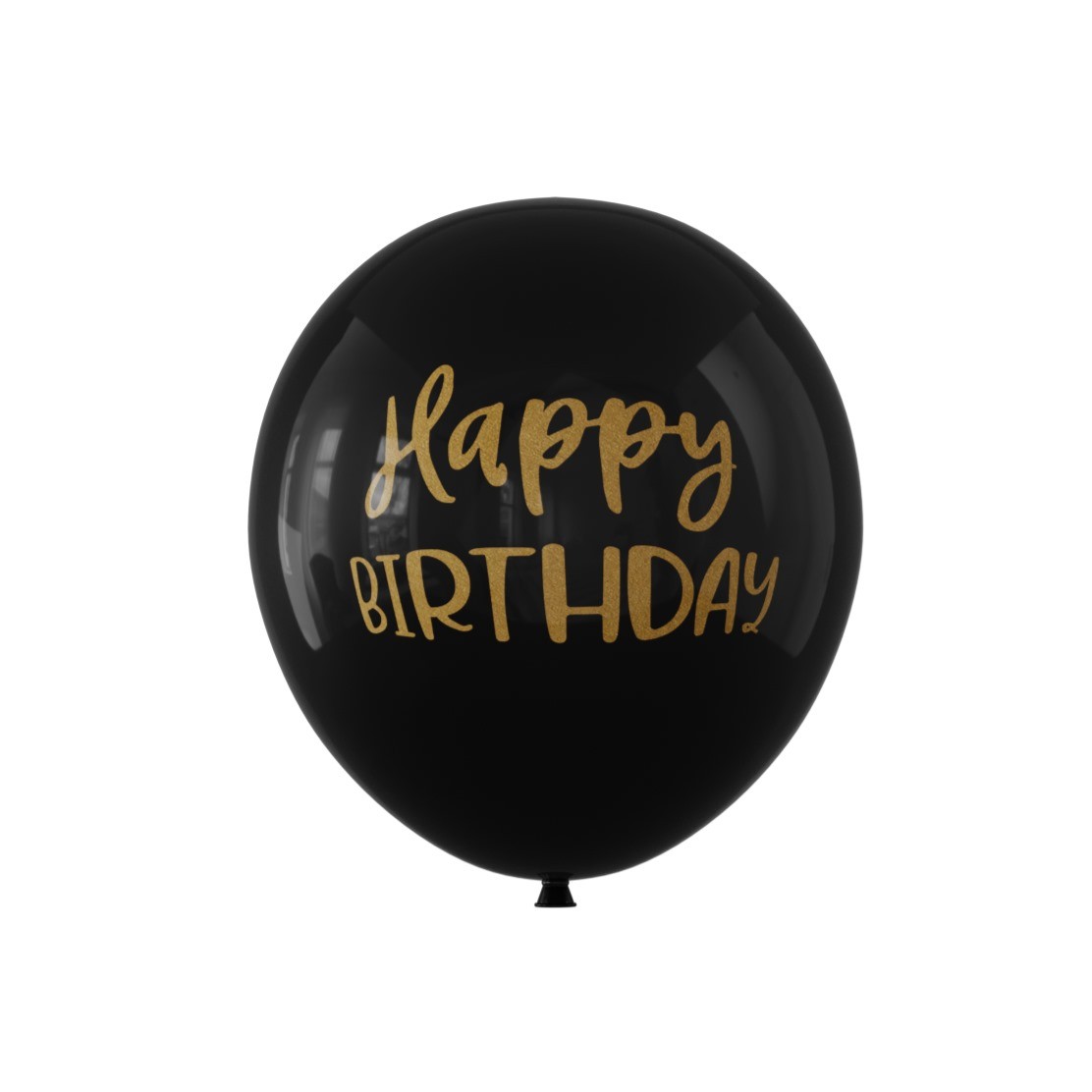 Balon lateksowy czarny ze złotym napisem Happy Birthday,12cali 100szt