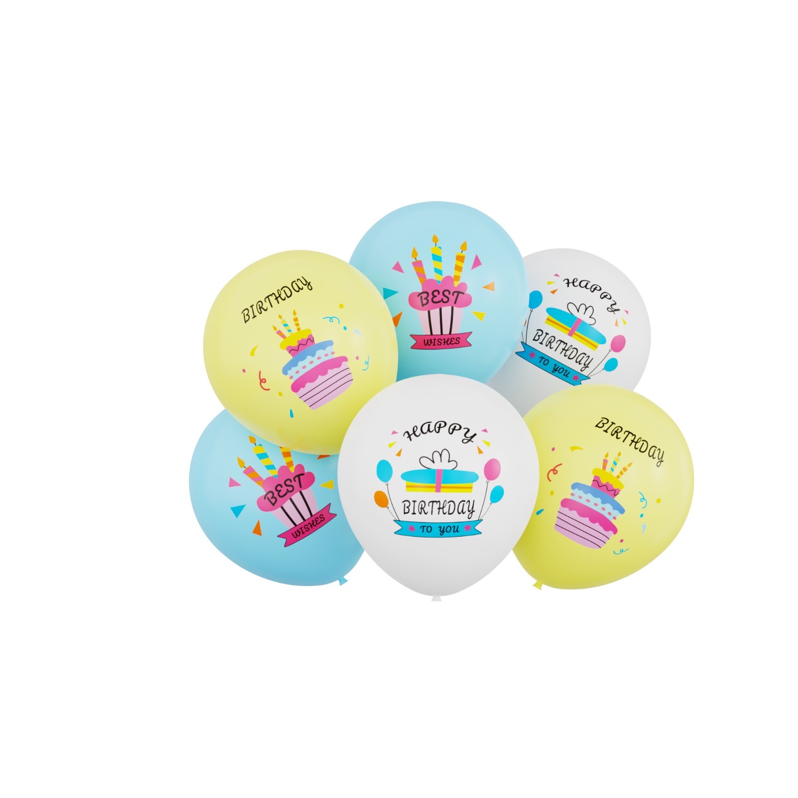 Balon lateksowy Happy Birthday B-Day, 12 cali 6szt
