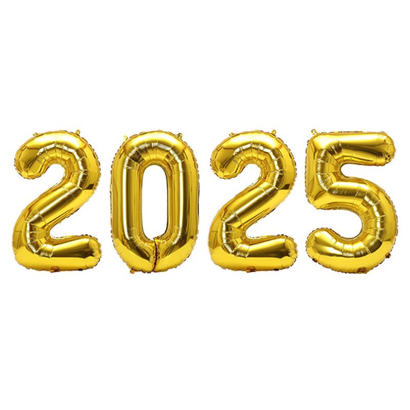 Balon foliowy cyfra napis 2025 Nowy Rok 32cale HAPPY NEW YEAR