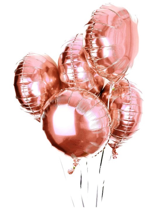 Balon foliowy okrągły kula 18 cali rose gold 50szt