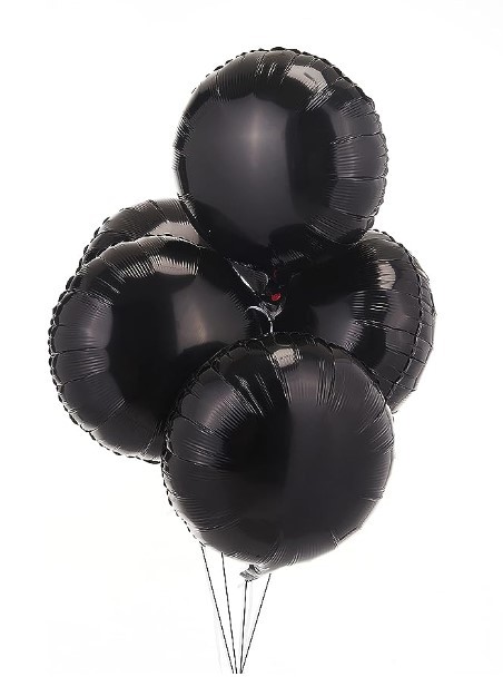 Balon foliowy okrągły kula 18 cali czarna 50szt