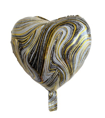 Balon foliowy serce 18 cali 45 cm marmur