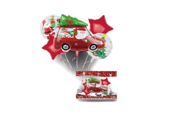 Balon foliowy Merry Christams Święta Mikołaj 5szt