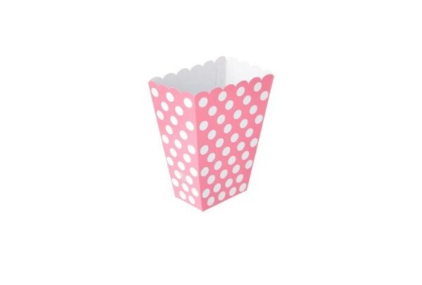 Pudełka na popcorn różowy w grochy 6szt