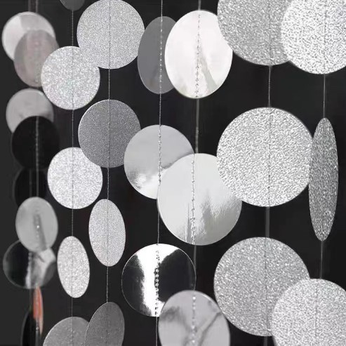 Girlanda Papierowa Dekoracyjna srebrny 4m