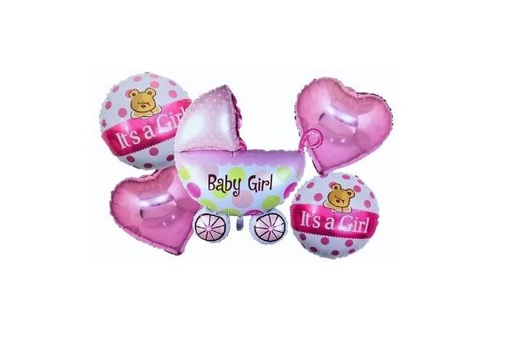 Balon foliowy Baby Girl It's a Girl 5szt