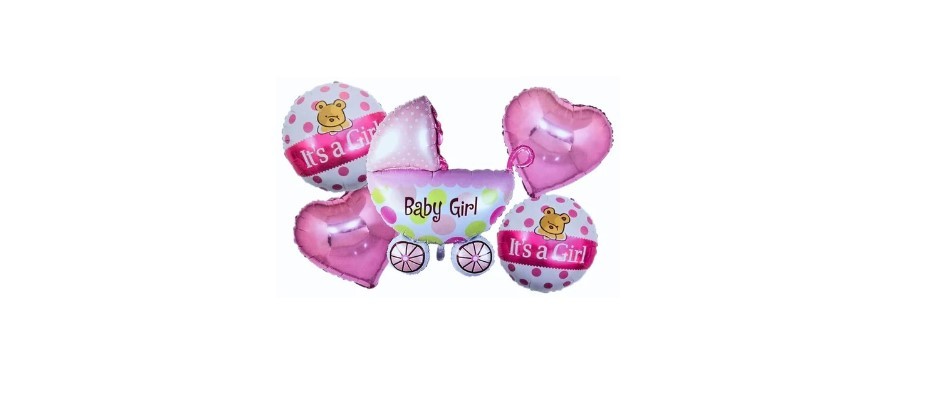 Balon foliowy Baby Girl It's a Girl 5szt