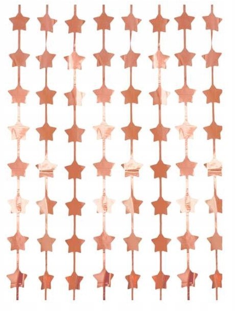 Kurtyna imprezowa gwiazdy rose gold 100x200cm