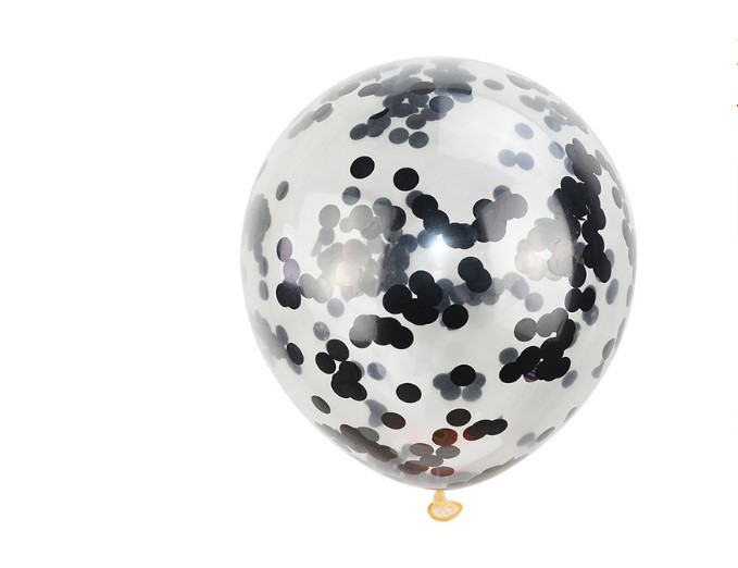 Balony lateksowe 12 cali 100szt z konfetti czarnym