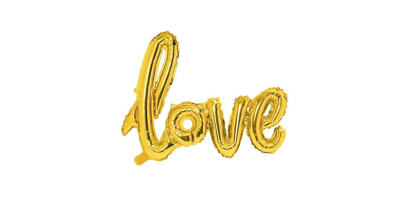 Balon foliowy Love 102x65cm złoty