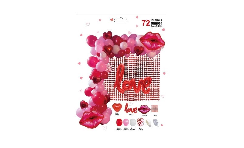Girlanda balononowa zestaw balonów Walentynki Love 72szt