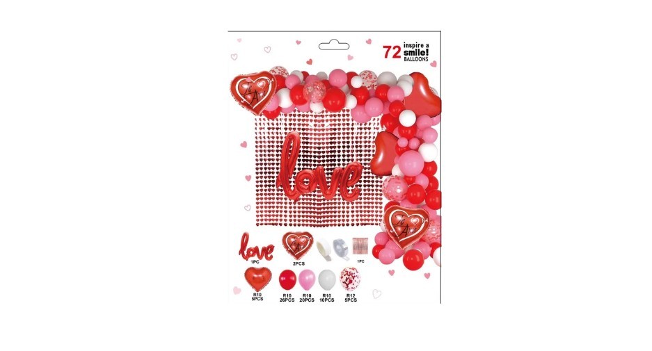 Girlanda balononowa zestaw balonów Walentynki Love 72szt