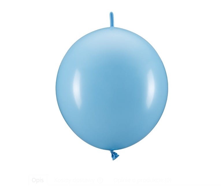 Balon lateksowy z łącznikiem 100szt pastelowy niebieski 10 cali