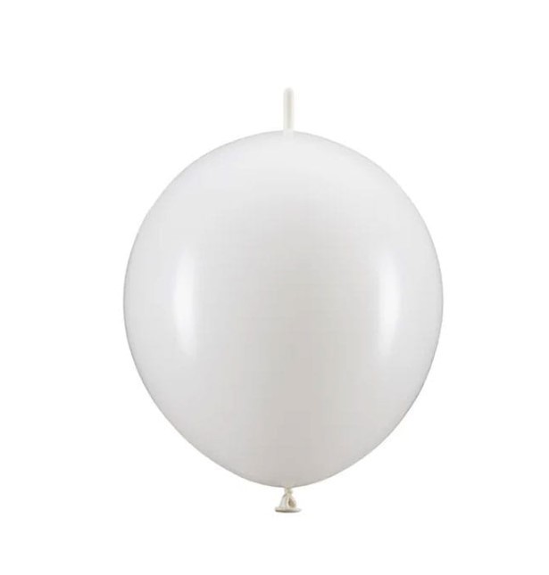 Balon lateksowy z łącznikiem 100szt biały 10 cali