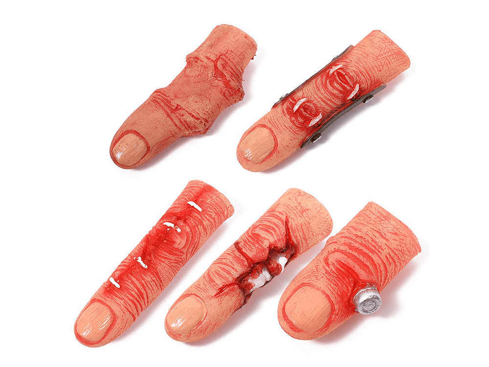 Odcięte palce 5szt Halloween krew