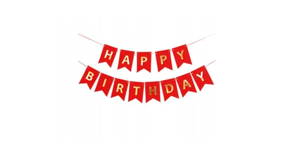 Baner Happy Birthday czerwony