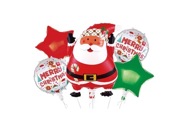 Balon foliowy Merry Christams Święta Mikołaj 5szt