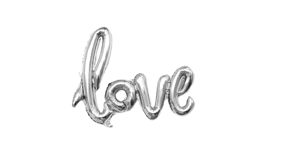 Balon foliowy Love 102x65cm srebrny