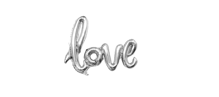 Balon foliowy Love 102x65cm srebrny