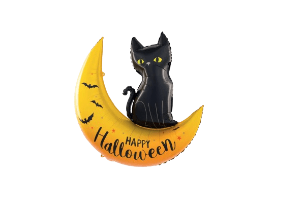 Balon foliowy Kot Księżyc Halloween 76,5x88cm