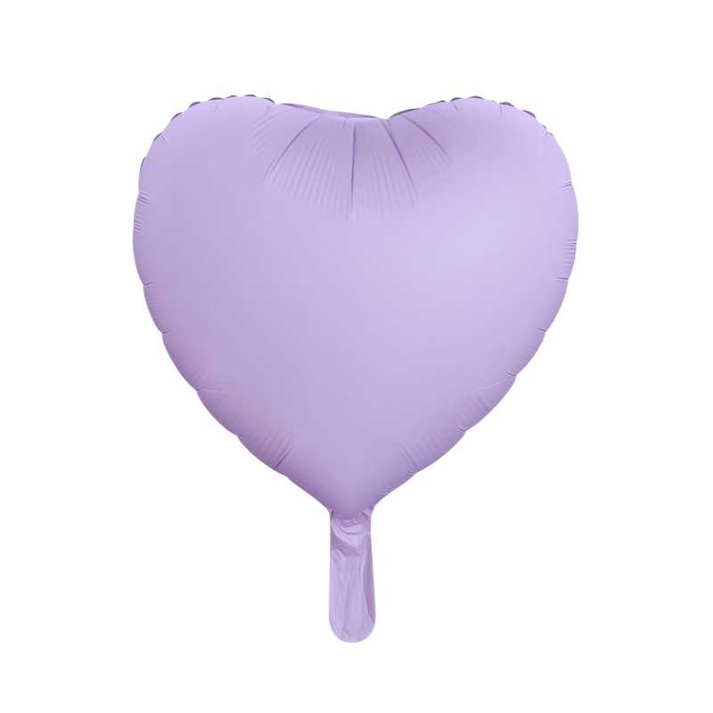 Balon foliowy serce fioletowe matowe 18cali, 50szt