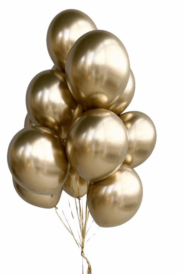 Balon lateksowy 50szt złoty chrom 12 cali szampański