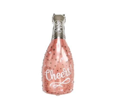 Balon foliowy butelka szampan Cheers Rose Gold 45x86cm
