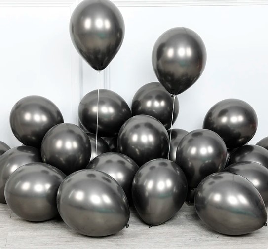 Balon lateksowy 10szt czarny chrom 10 cali