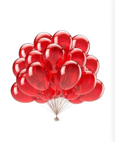 Balon lateksowy czerwony transparentny 10cali, 50szt