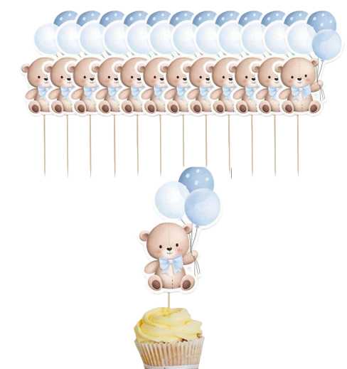 Topper na ciasto, tort babeczki pikery Misie 10szt, 3d