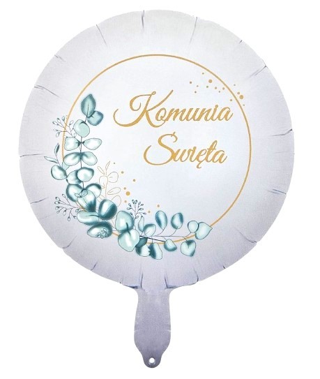 Balon foliowy okrągły 18cali 45 cm Pierwsza Komunia Święta