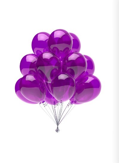 Balon lateksowy fioletowy transparentny 10cali, 50szt