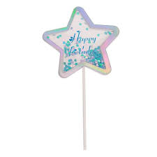 Topper na tort gwiazdka Happy Birthday