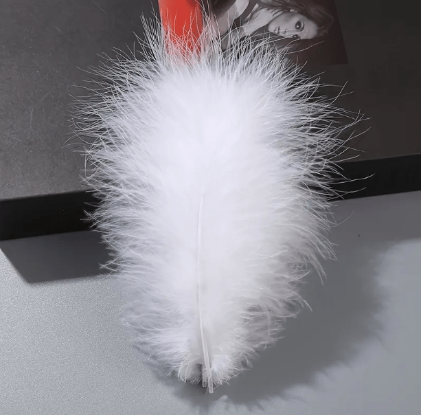 Piórka dekoracyjne białe naturalne 14cm 100szt