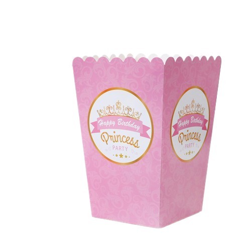 Pudełka na popcorn różowe Princess 6szt