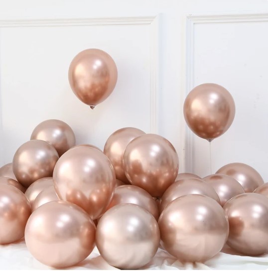Balon lateksowy 10szt szampański chrom 10 cali