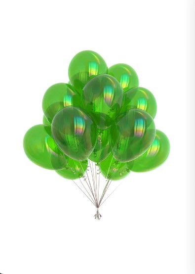 Balon lateksowy zielony transparentny 10cali, 50szt