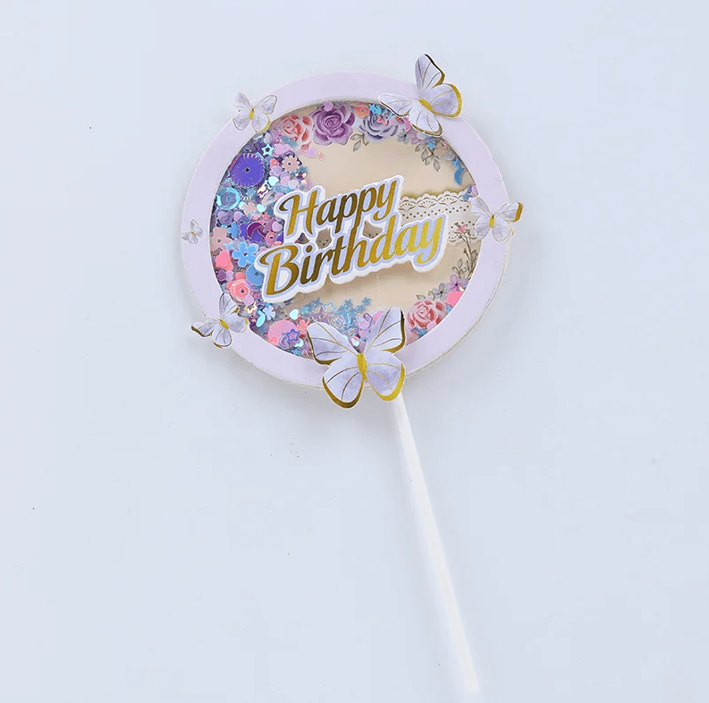 Topper na tort motyle Happy Birthday