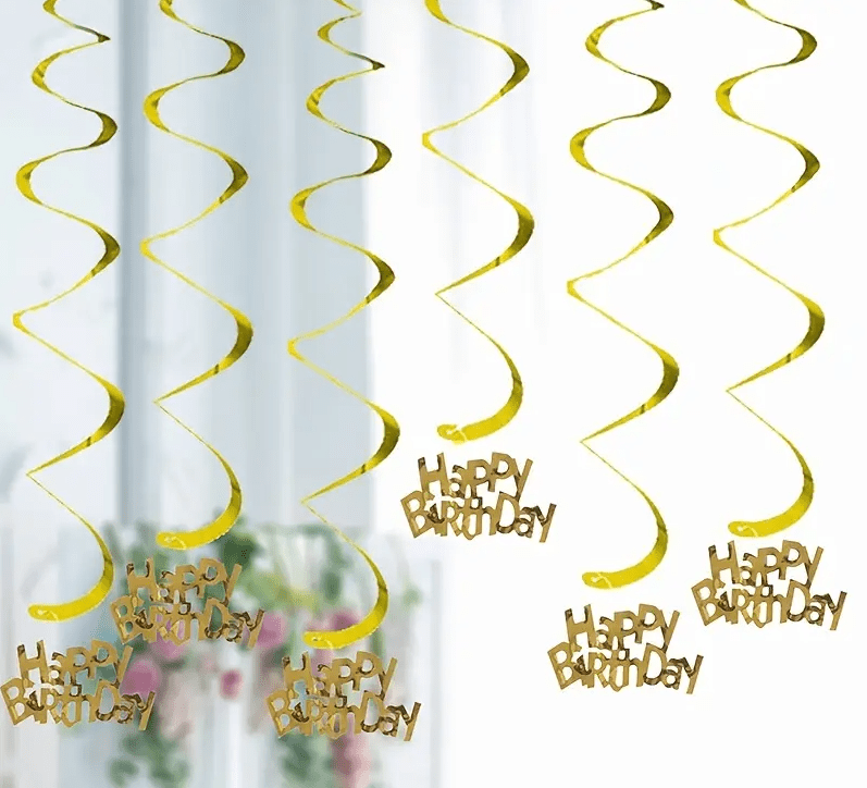 Świderek girlanda 80cm Happy Birthday 6szt
