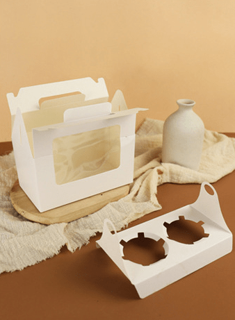 Pudełko na ciasto, babeczki białe Cake Box 3szt