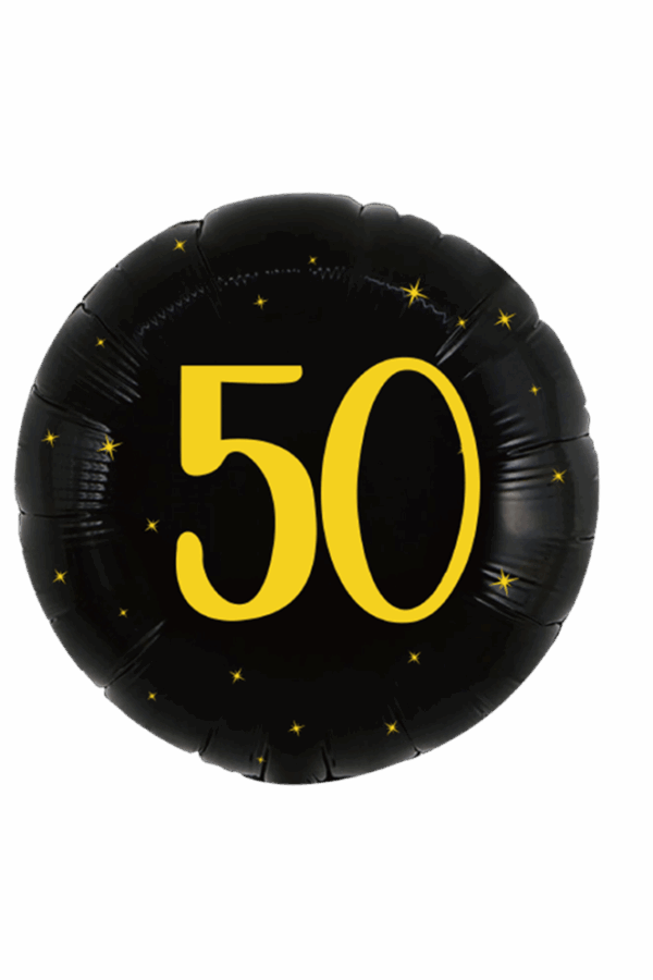 Balon foliowy okrągły 18cali 45 cm, 50 urodziny